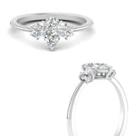 Load image into Gallery viewer, 14K Gold Pear &amp; Round Cut Diamond 3 Stone Engagement Ring
