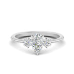 Load image into Gallery viewer, 14K Gold Pear &amp; Round Cut Diamond 3 Stone Engagement Ring
