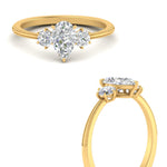 Load image into Gallery viewer, 14K Gold Pear &amp; Round Cut Diamond 3 Stone Engagement Ring

