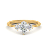 Load image into Gallery viewer, 14K Gold Pear &amp; Round Cut Diamond 3 Stone Engagement Ring
