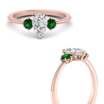 Load image into Gallery viewer, 14K Gold Pear &amp; Round Cut Diamond 3 Stone Engagement Ring
