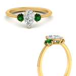 Load image into Gallery viewer, 14K Gold Pear &amp; Round Cut Diamond 3 Stone Engagement Ring
