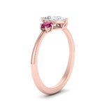 Load image into Gallery viewer, 14K Gold Pear &amp; Round Cut Diamond 3 Stone Engagement Ring
