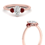 Load image into Gallery viewer, 14K Gold Pear &amp; Round Cut Diamond 3 Stone Engagement Ring
