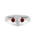Load image into Gallery viewer, 14K Gold Pear &amp; Round Cut Diamond 3 Stone Engagement Ring
