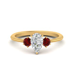 Load image into Gallery viewer, 14K Gold Pear &amp; Round Cut Diamond 3 Stone Engagement Ring
