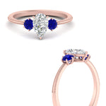 Load image into Gallery viewer, 14K Gold Pear &amp; Round Cut Diamond 3 Stone Engagement Ring
