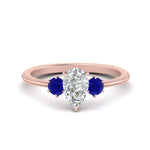 Load image into Gallery viewer, 14K Gold Pear &amp; Round Cut Diamond 3 Stone Engagement Ring
