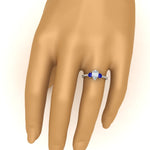 Load image into Gallery viewer, 14K Gold Pear &amp; Round Cut Diamond 3 Stone Engagement Ring
