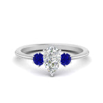 Load image into Gallery viewer, 14K Gold Pear &amp; Round Cut Diamond 3 Stone Engagement Ring
