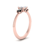 Load image into Gallery viewer, 14K Gold Princess &amp; Round Cut Diamond 3 Stone Engagement Ring
