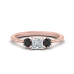 Load image into Gallery viewer, 14K Gold Princess &amp; Round Cut Diamond 3 Stone Engagement Ring
