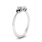 Load image into Gallery viewer, 14K Gold Princess &amp; Round Cut Diamond 3 Stone Engagement Ring
