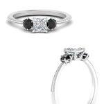 Load image into Gallery viewer, 14K Gold Princess &amp; Round Cut Diamond 3 Stone Engagement Ring
