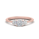 Load image into Gallery viewer, 14K Gold Princess &amp; Round Cut Diamond 3 Stone Engagement Ring
