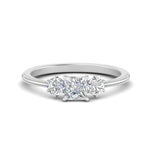 Load image into Gallery viewer, 14K Gold Princess &amp; Round Cut Diamond 3 Stone Engagement Ring
