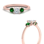 Load image into Gallery viewer, 14K Gold Princess &amp; Round Cut Diamond 3 Stone Engagement Ring
