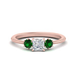 Load image into Gallery viewer, 14K Gold Princess &amp; Round Cut Diamond 3 Stone Engagement Ring
