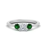 Load image into Gallery viewer, 14K Gold Princess &amp; Round Cut Diamond 3 Stone Engagement Ring
