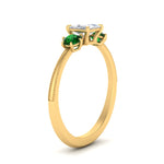 Load image into Gallery viewer, 14K Gold Princess &amp; Round Cut Diamond 3 Stone Engagement Ring
