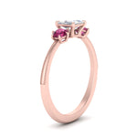 Load image into Gallery viewer, 14K Gold Princess &amp; Round Cut Diamond 3 Stone Engagement Ring
