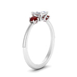 Load image into Gallery viewer, 14K Gold Princess &amp; Round Cut Diamond 3 Stone Engagement Ring
