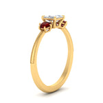 Load image into Gallery viewer, 14K Gold Princess &amp; Round Cut Diamond 3 Stone Engagement Ring
