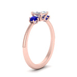 Load image into Gallery viewer, 14K Gold Princess &amp; Round Cut Diamond 3 Stone Engagement Ring
