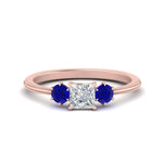 Load image into Gallery viewer, 14K Gold Princess &amp; Round Cut Diamond 3 Stone Engagement Ring
