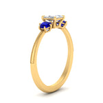 Load image into Gallery viewer, 14K Gold Princess &amp; Round Cut Diamond 3 Stone Engagement Ring
