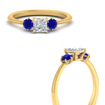 Load image into Gallery viewer, 14K Gold Princess &amp; Round Cut Diamond 3 Stone Engagement Ring

