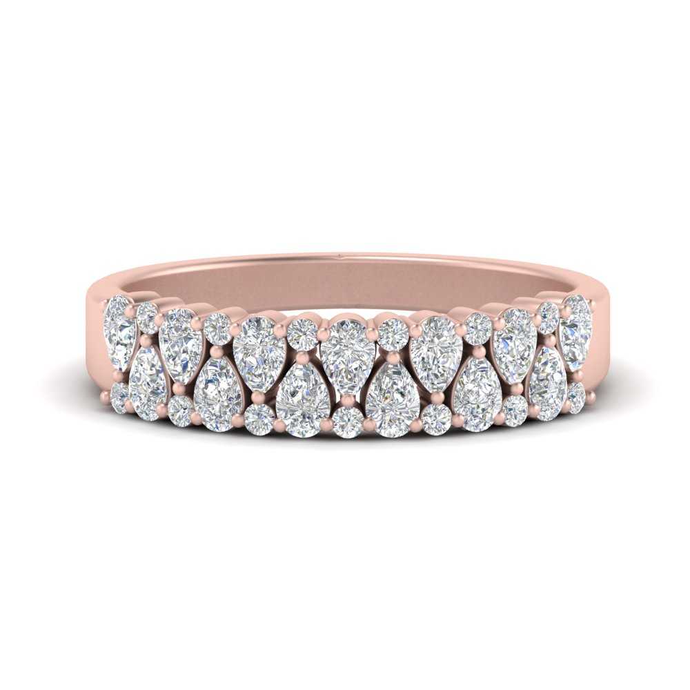 Teardrop Lab Diamond Tapered Band 14K Gold