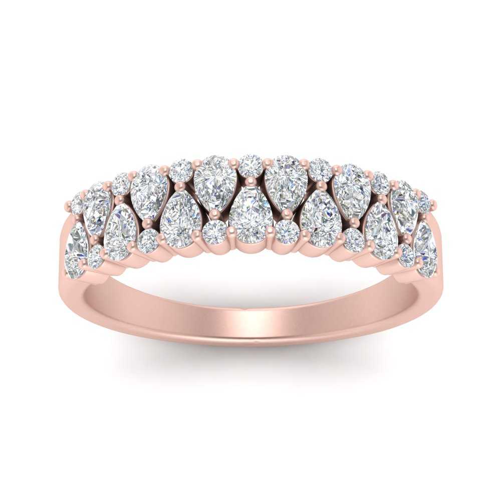 Teardrop Lab Diamond Tapered Band 14K Gold