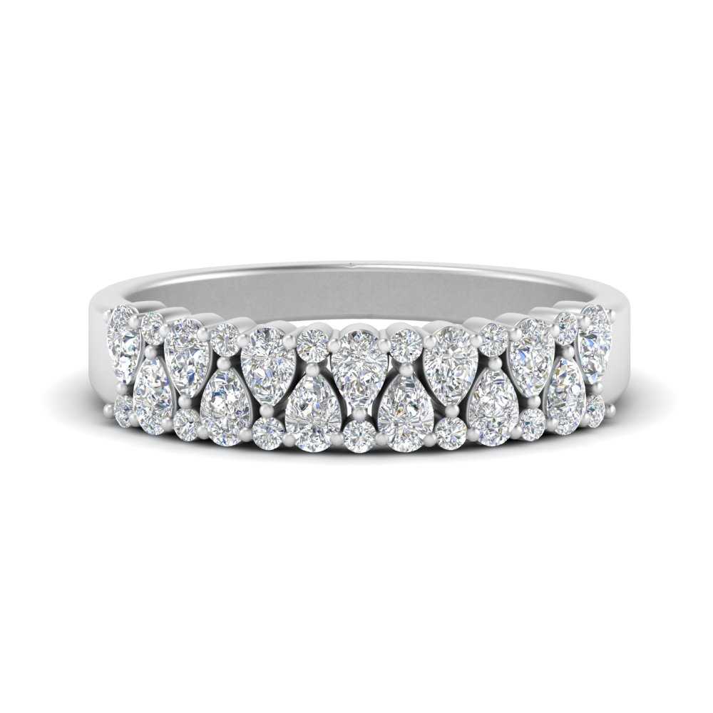Teardrop Lab Diamond Tapered Band 14K Gold