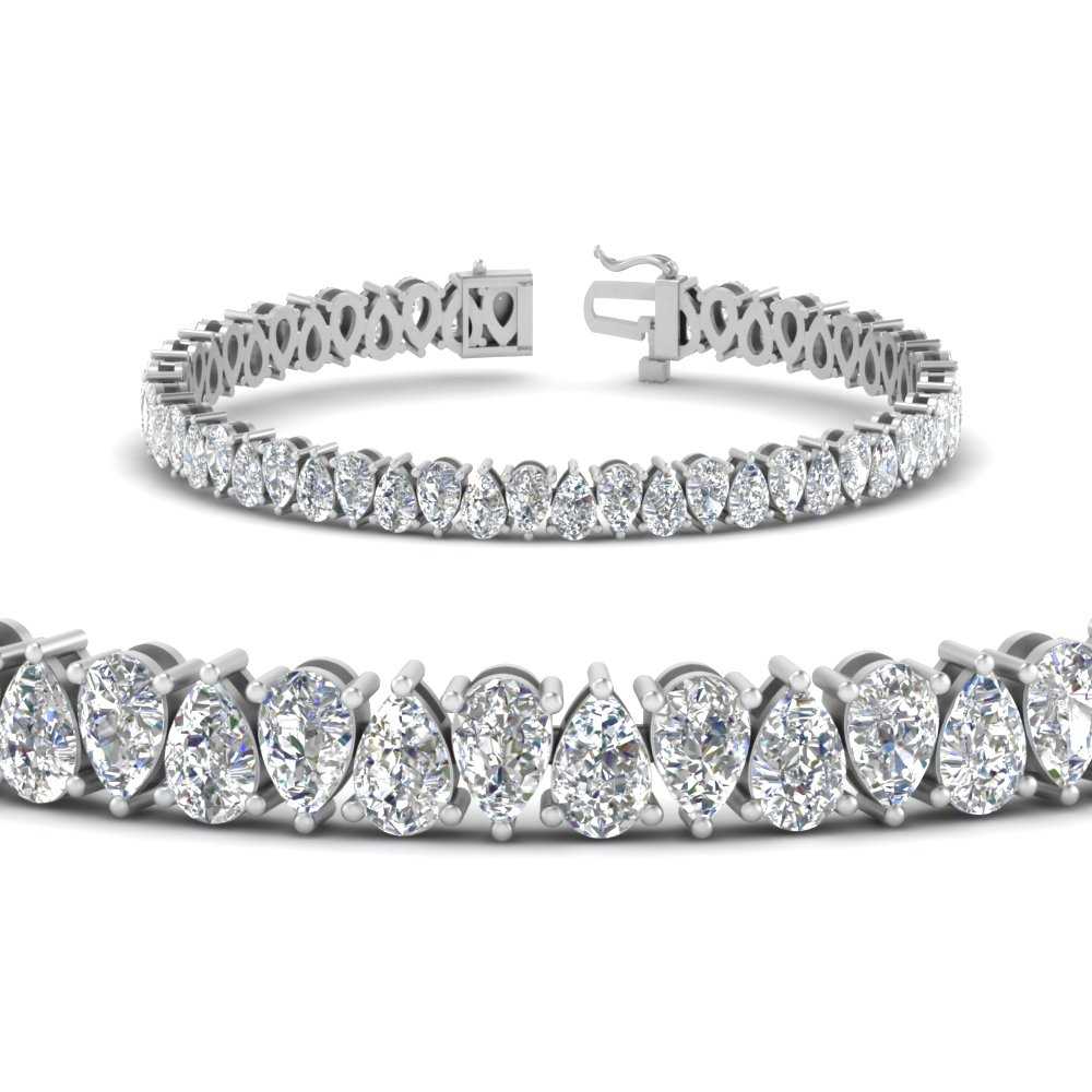 Pear Cut Lab Diamond Tennis Bracelet