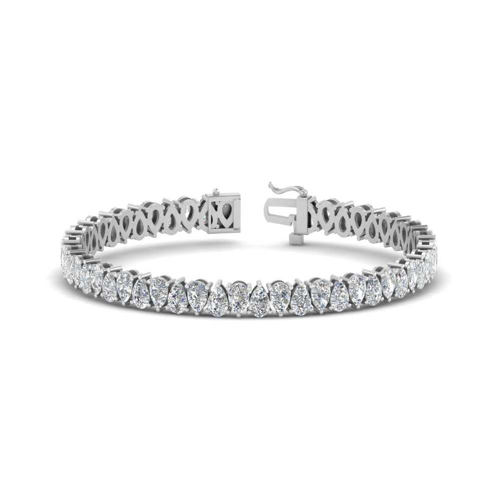 Pear Cut Lab Diamond Tennis Bracelet