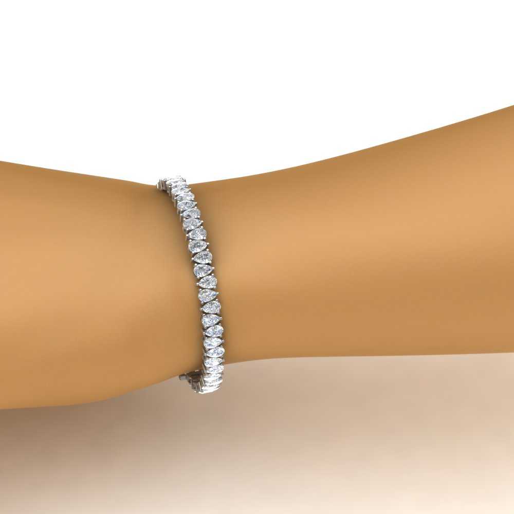 Pear Cut Lab Diamond Tennis Bracelet