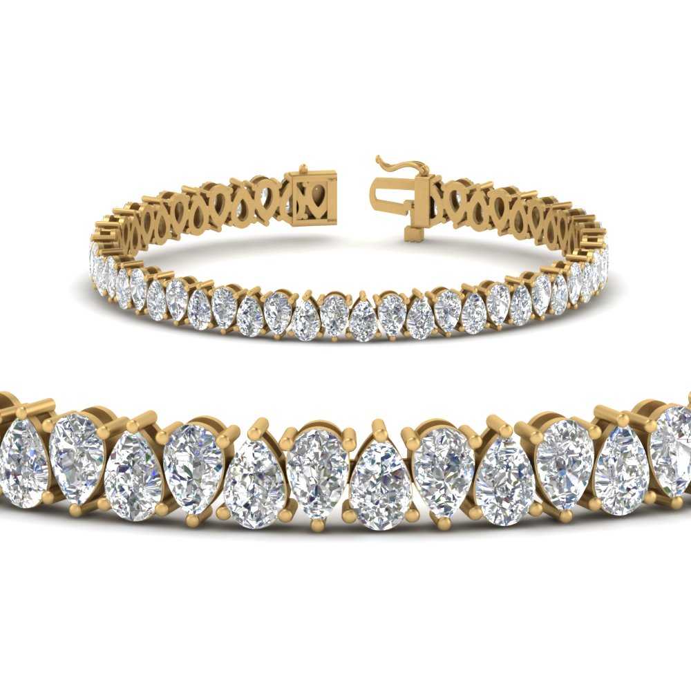Pear Cut Lab Diamond Tennis Bracelet