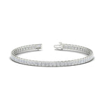 Load image into Gallery viewer, Half Bezel Princess Cut Lab Diamond Tennis Bracelet
