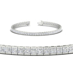 Load image into Gallery viewer, Half Bezel Princess Cut Lab Diamond Tennis Bracelet
