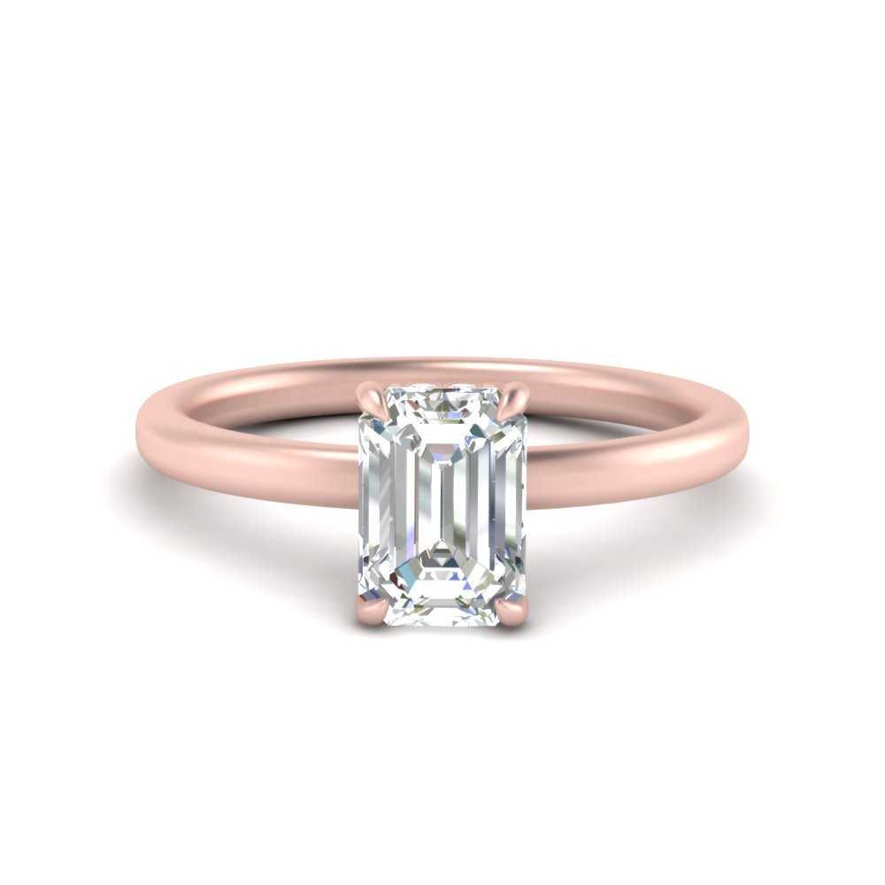 Lab Diamond Under Halo Engagement Ring 14K Gold