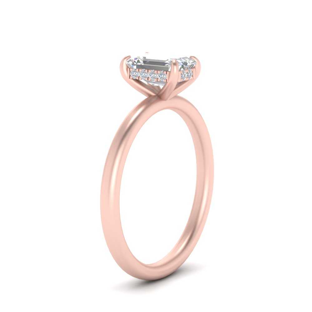 Lab Diamond Under Halo Engagement Ring 14K Gold