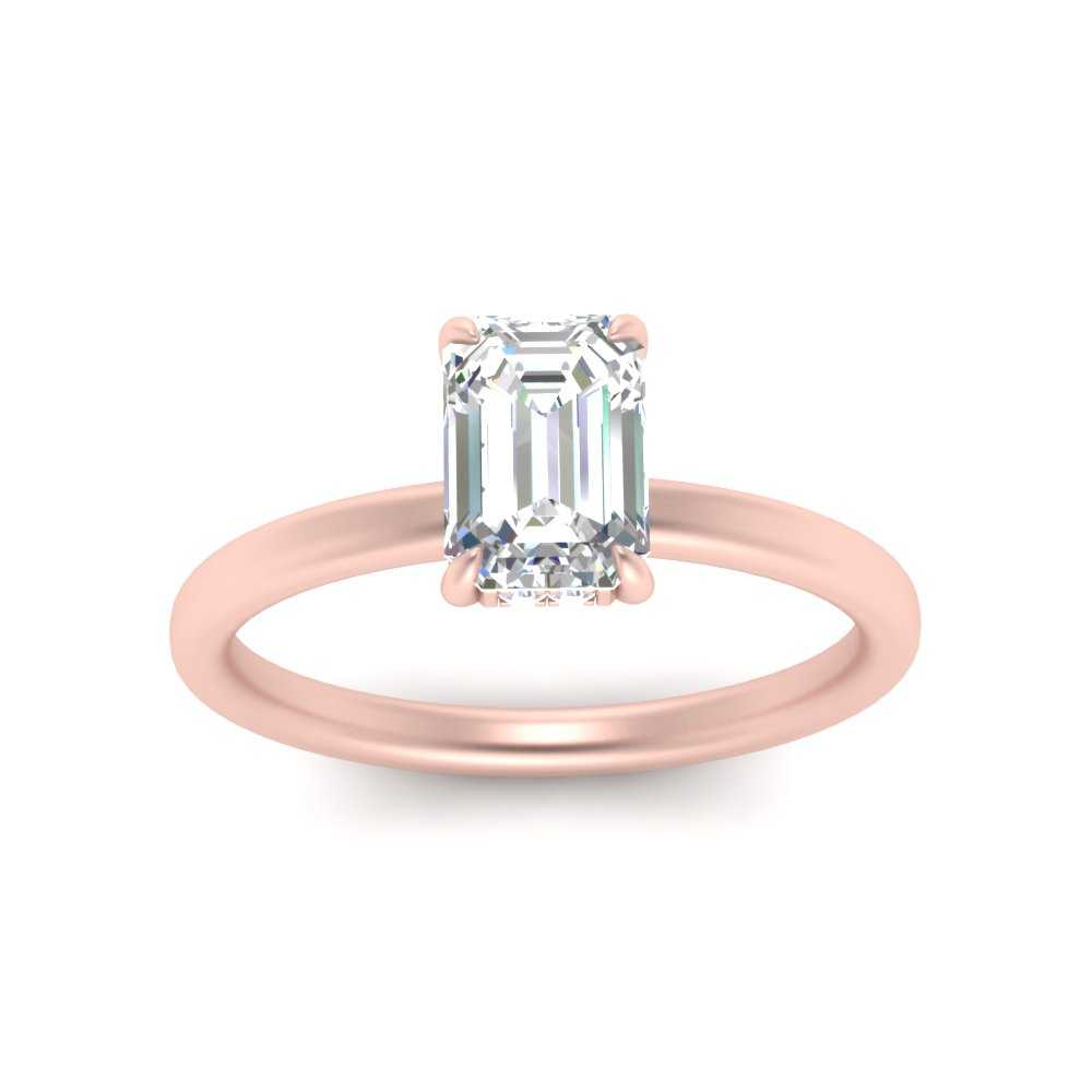 Lab Diamond Under Halo Engagement Ring 14K Gold
