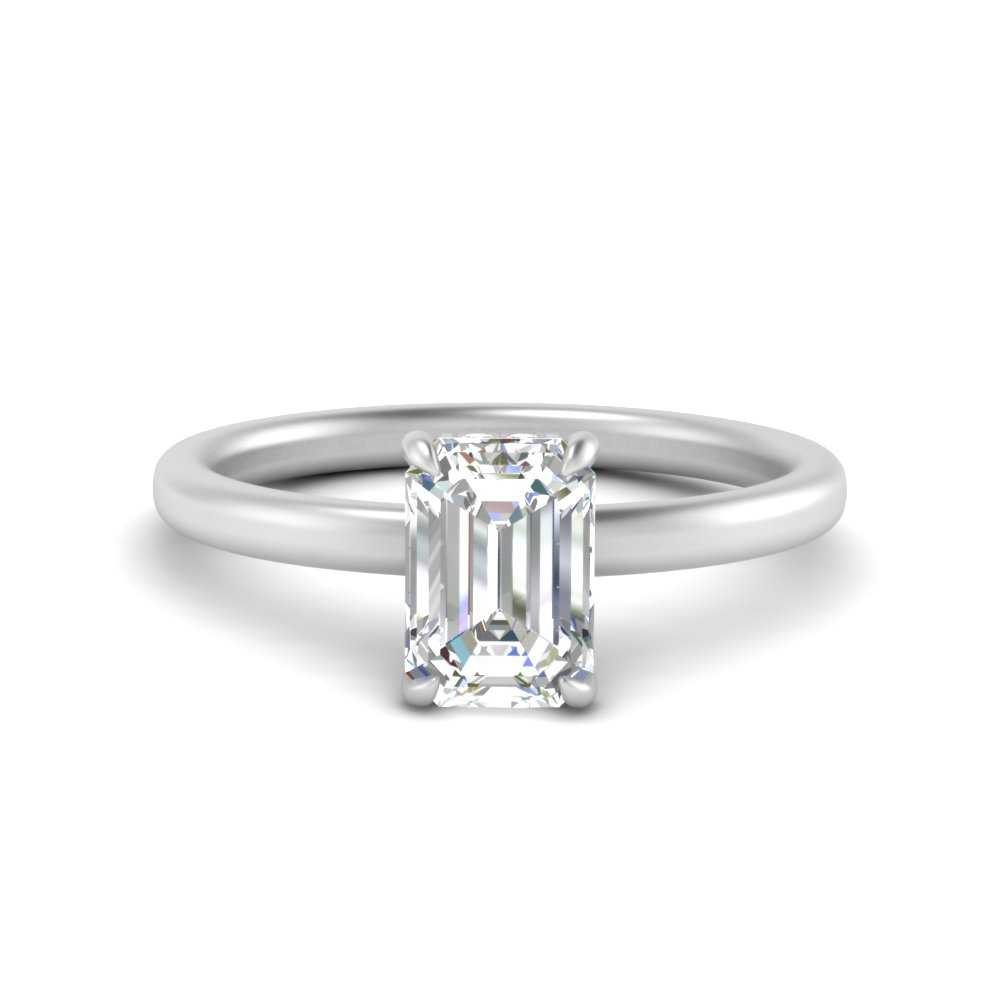 Lab Diamond Under Halo Engagement Ring 14K Gold