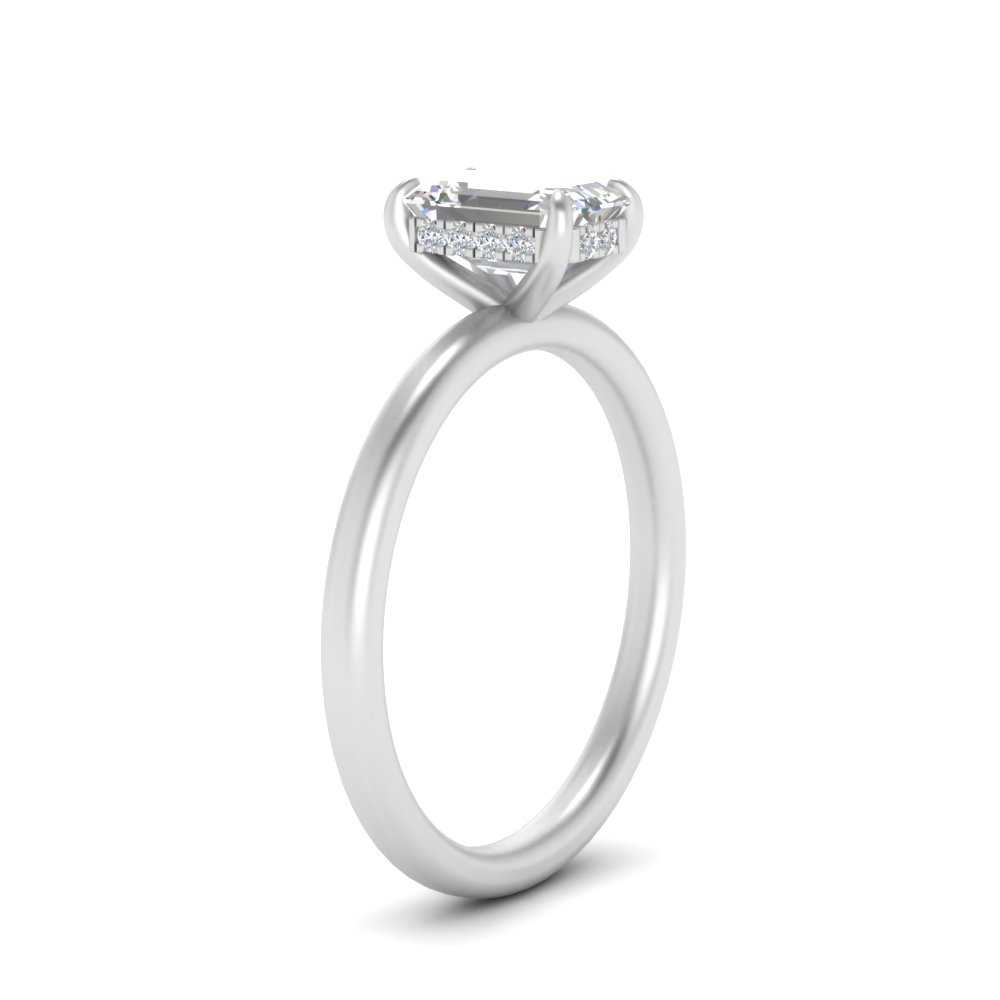 Lab Diamond Under Halo Engagement Ring 14K Gold