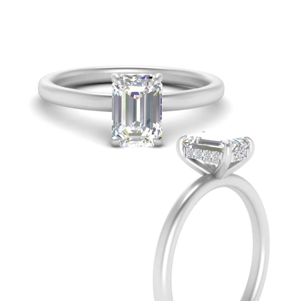 Lab Diamond Under Halo Engagement Ring 14K Gold
