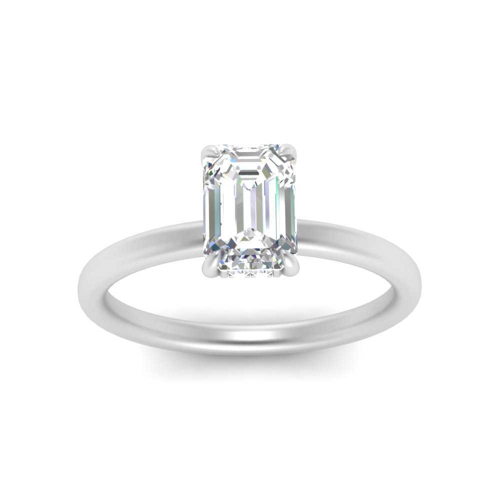 Lab Diamond Under Halo Engagement Ring 14K Gold