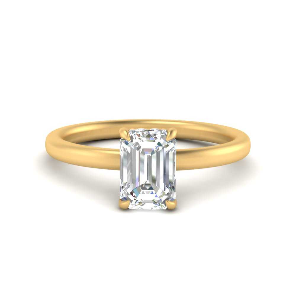 Lab Diamond Under Halo Engagement Ring 14K Gold