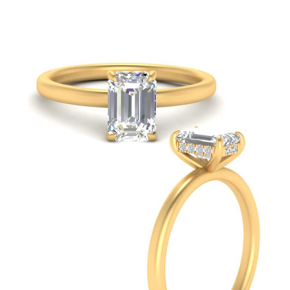 Lab Diamond Under Halo Engagement Ring 14K Gold