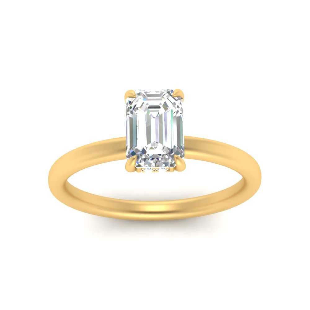Lab Diamond Under Halo Engagement Ring 14K Gold